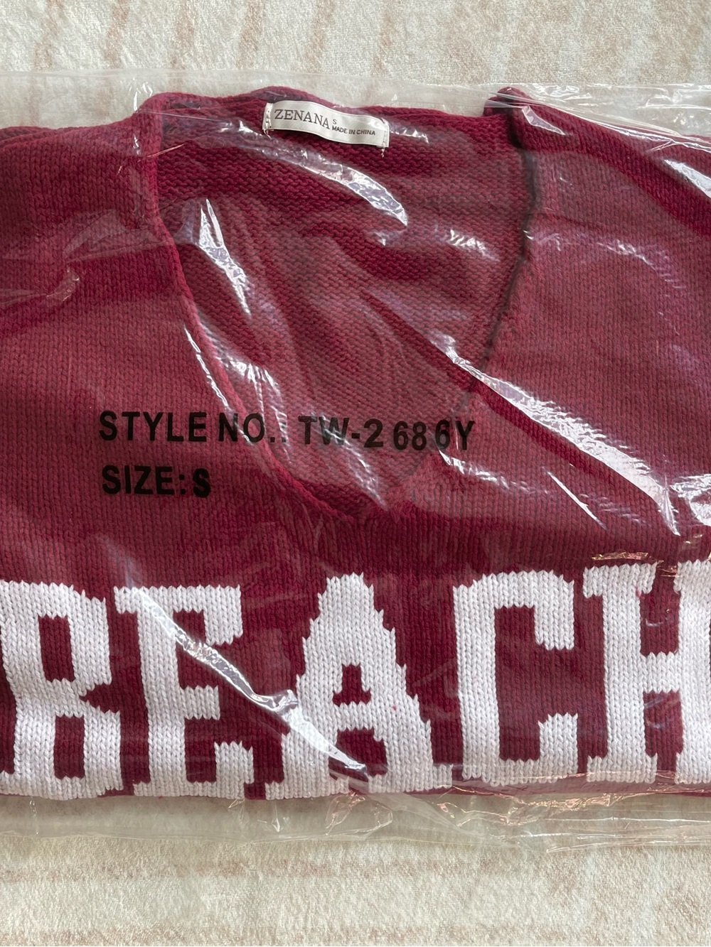 Zenana BEACH V-Neck Sweater - Picture 2 of 3